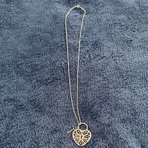 Tiffany & Co. Gold Heart and Key Necklace